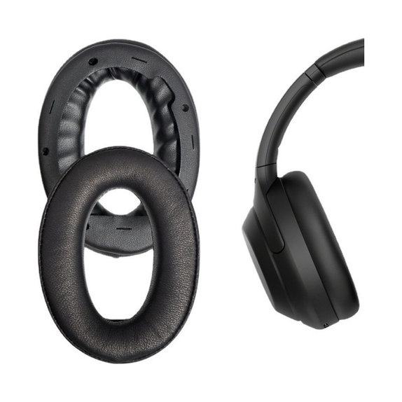 Zamjenski jastučići za uši za Sony WH-1000XM4, Memorijska pjena + PU Koža, Crne, 1 Par