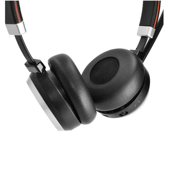 Zamjenski jastučići za uši za Jabra Evolve 20, 30, 40, PU Koža, Crne, 1 Par