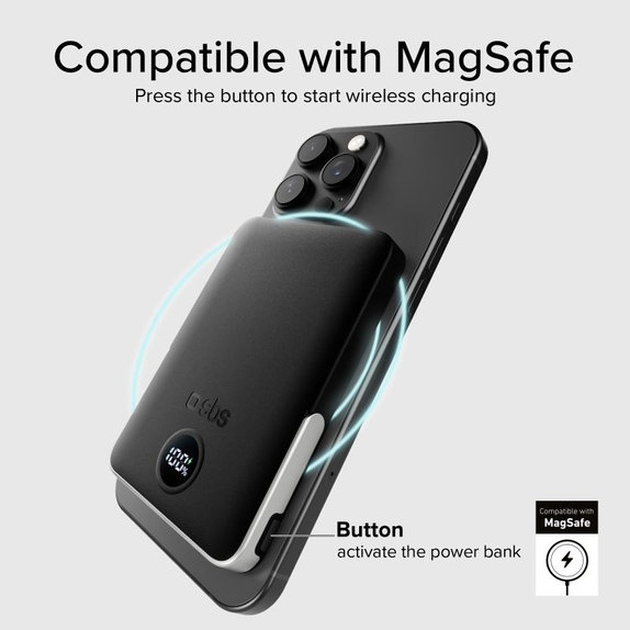 SBS - PowerBank 5000mAh, 20W, Power Delivery, Mag Stand, crna