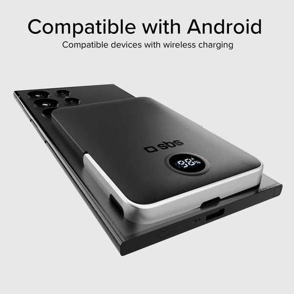 SBS - PowerBank 5000mAh, 20W, Power Delivery, Mag Stand, crna