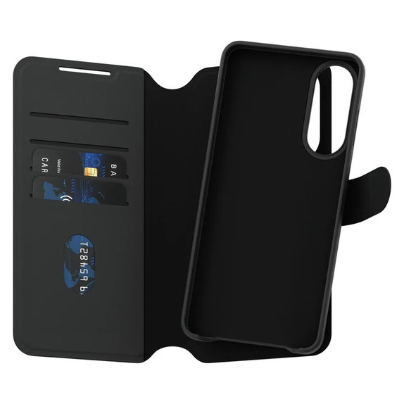Maska Wallet Tango Two-In-One s QI za Samsung Galaxy S25 Edge, Crna, PanzerGlass