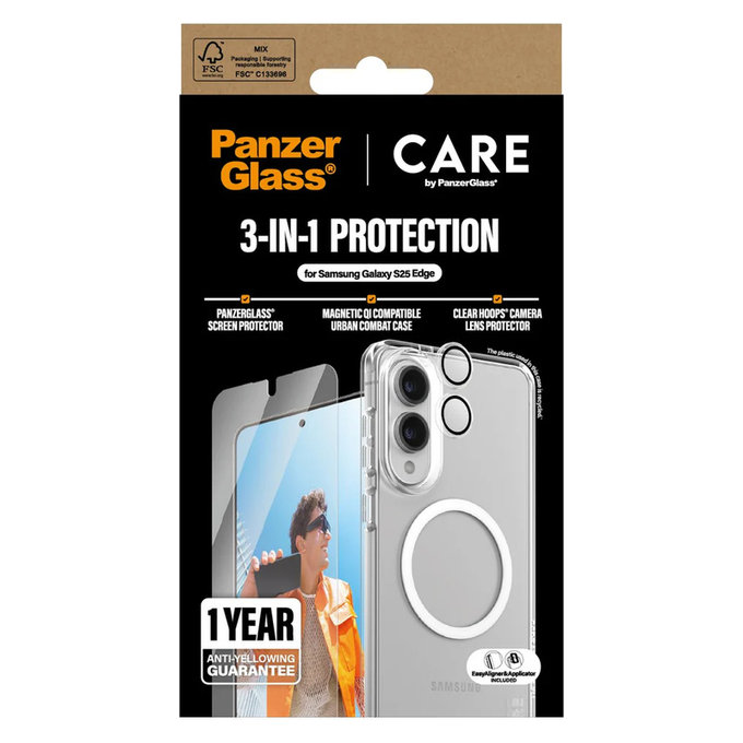 Bundle 3u1 za Samsung Galaxy S25 Edge, PanzerGlass