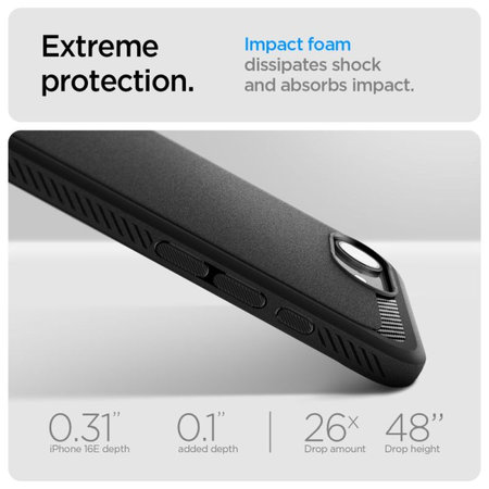 Spigen - Maska Rugged Armor s MagSafe za iPhone 16e, Matte Black