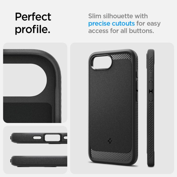 Spigen - Maska Rugged Armor s MagSafe za iPhone 16e, Matte Black