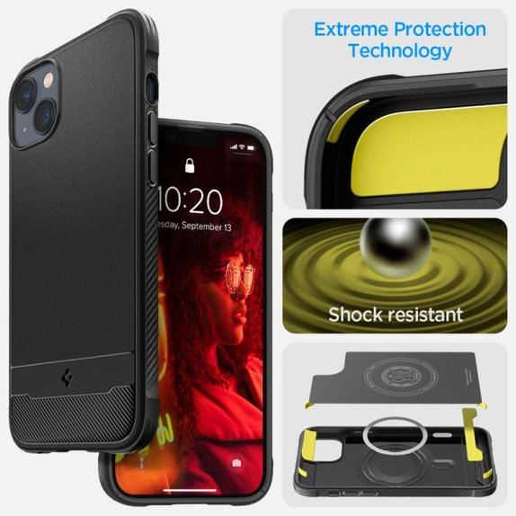 Spigen - Maska Rugged Armor s MagSafe za iPhone 14, Matte Black