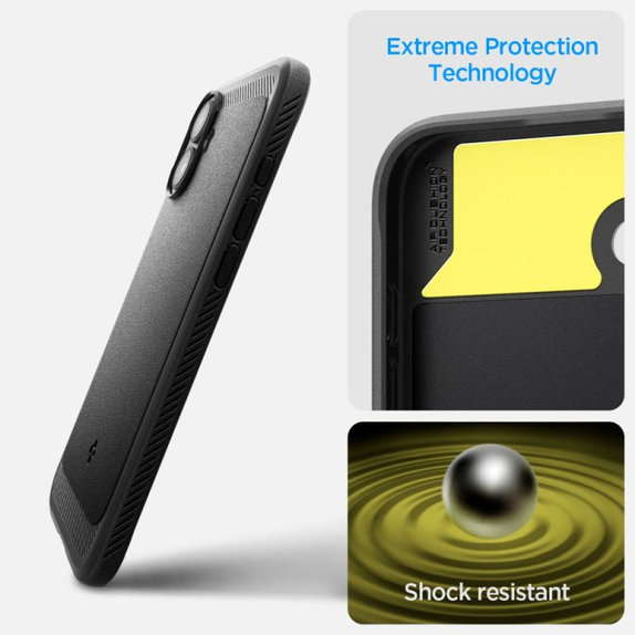 Spigen - Maska Rugged Armor s MagSafe za iPhone 16, Matte Black