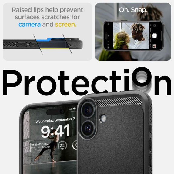 Spigen - Maska Rugged Armor s MagSafe za iPhone 16, Matte Black
