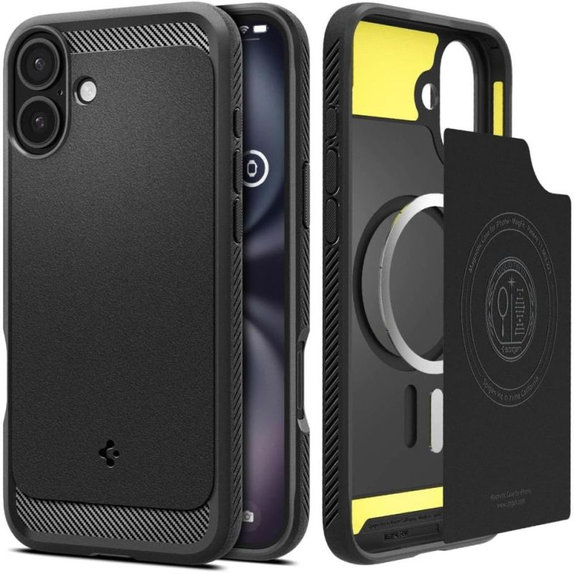 Spigen - Maska Rugged Armor s MagSafe za iPhone 16, Matte Black