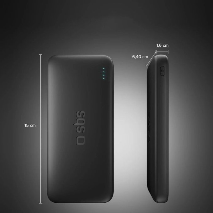 SBS - PowerBank 10000mAh, 10W, Infinity, LiFePO4, USB-C/USB-A, crna