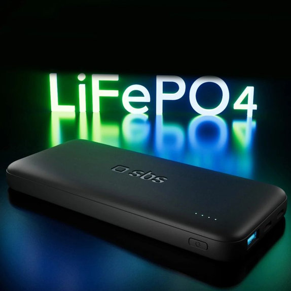 SBS - PowerBank 10000mAh, 10W, Infinity, LiFePO4, USB-C/USB-A, crna