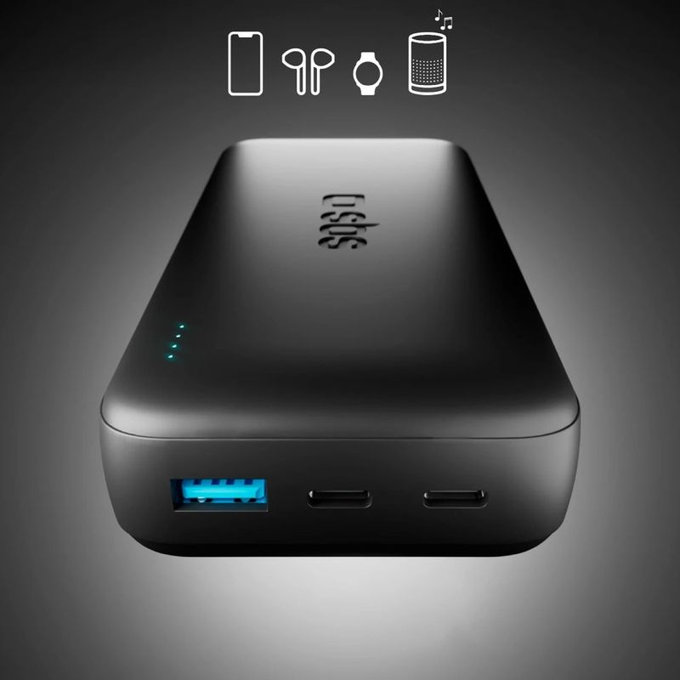 SBS - PowerBank 20000mAh, 10W, Infinity, LiFePO4, USB-C/USB-A, crna