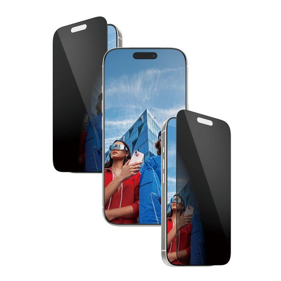 PanzerGlass - UWF 2-Way Privacy kaljeno staklo s aplikatorom za iPhone 17 Pro, crna