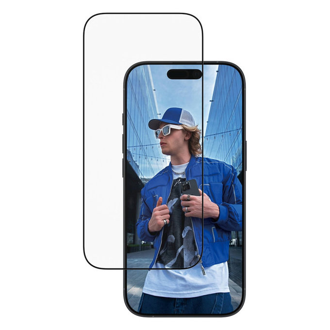 UWF kaljeno staklo s aplikatorom za iPhone 17/16 Pro, Crna, PanzerGlass