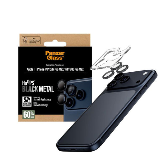 PanzerGlass - Zaštita objektiva Hoops za iPhone 17 Pro Max/17 Pro/16 Pro Max/16 Pro, crna