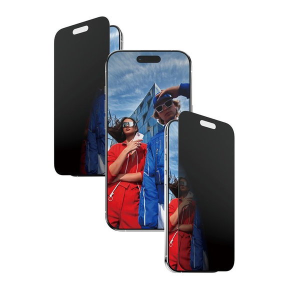 PanzerGlass - UWF 2-Way Privacy kaljeno staklo s aplikatorom za iPhone 17 Air, crna