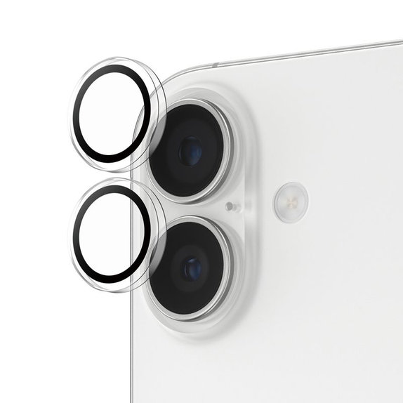 PanzerGlass - Zaštitni poklopac za objektiv kamere Hoops za iPhone 16, 16 Plus, 17, prozirna