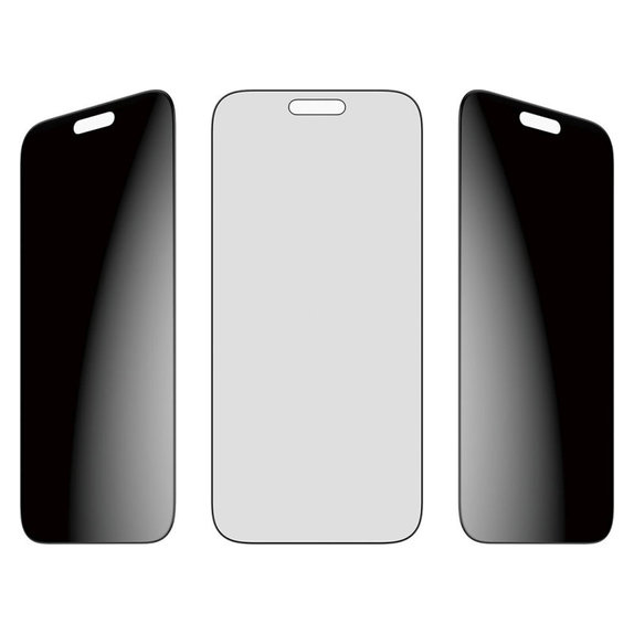 UWF 2-Way Privacy kaljeno staklo s Fastfit za iPhone 17 Pro Max, Crna, PanzerGlass
