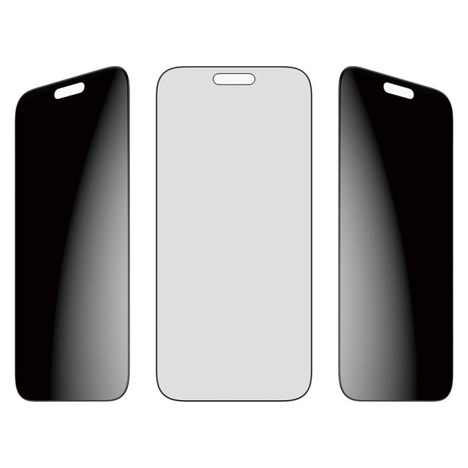 UWF 2-Way Privacy kaljeno staklo s Fastfit za iPhone 17 Pro Max, Crna, PanzerGlass