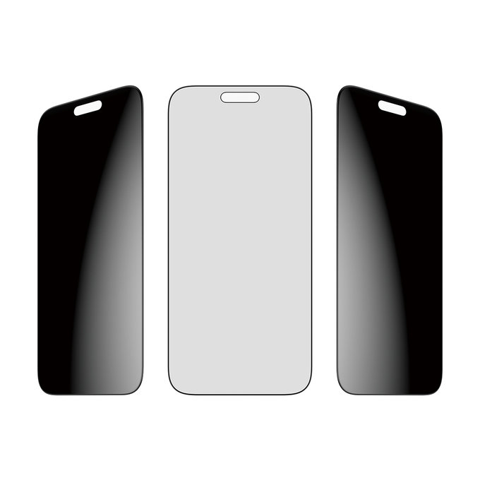 UWF 2-Way Privacy kaljeno staklo s Fastfit za iPhone 17 Pro Max, Crna, PanzerGlass