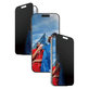 UWF 2-Way Privacy kaljeno staklo s Fastfit za iPhone 17/16 Pro, Crna, PanzerGlass