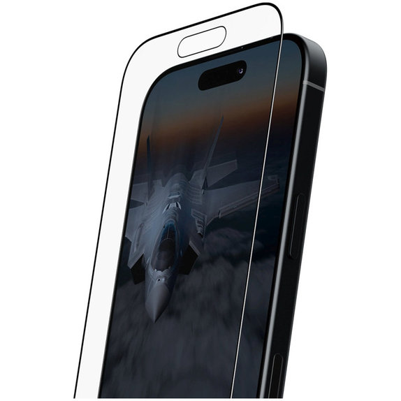 Kaljeno staklo UWF Stealth s Fastfit za iPhone 17/16 Pro, Crna, PanzerGlass