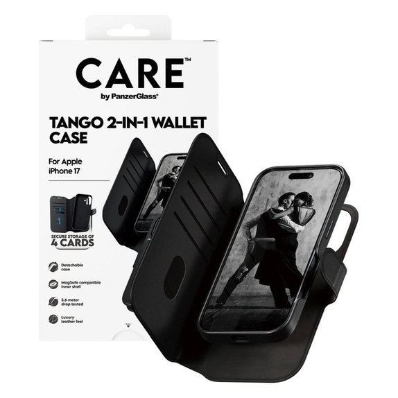 Maska Wallet Tango Two-In-One s MagSafeom za iPhone 17, Crna, CARE