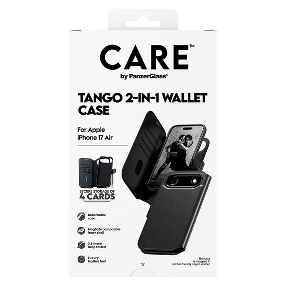 Maska Wallet Tango Two-In-One s MagSAFE by PanzerGlass za iPhone Air, Crna, PanzerGlass