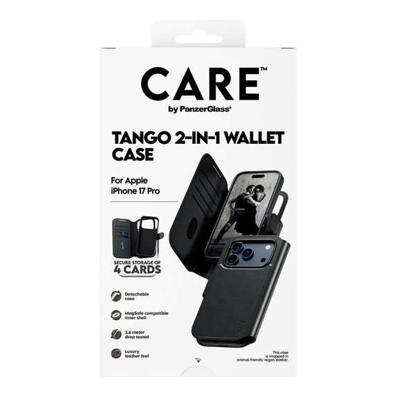 Maska Wallet Tango Two-In-One s MagSafeom za iPhone 17 Pro, Crna, CARE