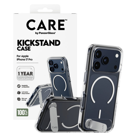 Maska Kickstand za iPhone 17 Pro, Prozirna, PanzerGlass