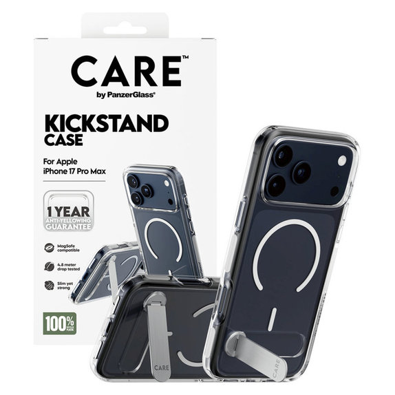Maska Kickstand za iPhone 17 Pro Max, prozirna, PanzerGlass