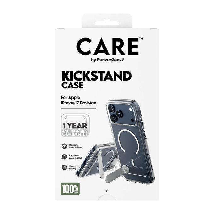Maska Kickstand za iPhone 17 Pro Max, prozirna, PanzerGlass