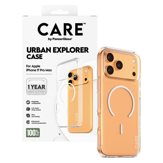 Maska Urban Explorer s MagSafe za iPhone 17 Pro Max, bijela, PanzerGlass