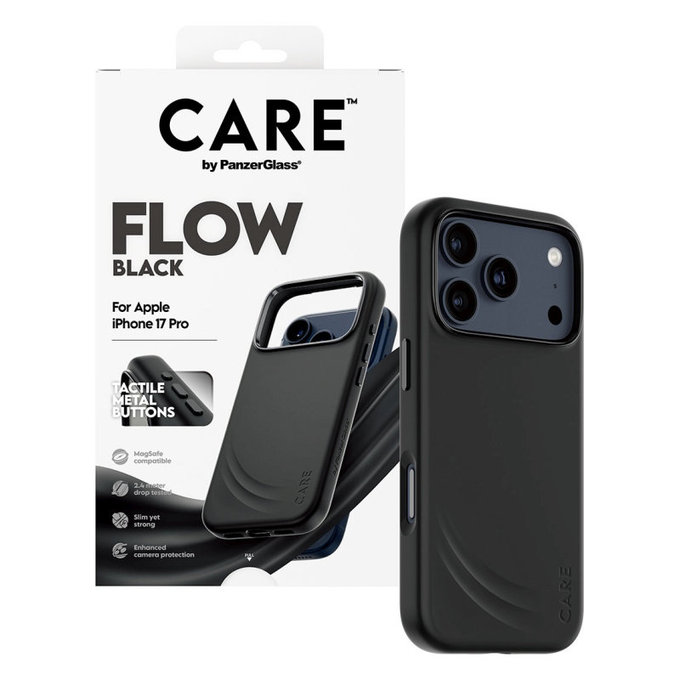 Maska FLOW s MagSafeom za iPhone 17 Pro, Crna, CARE