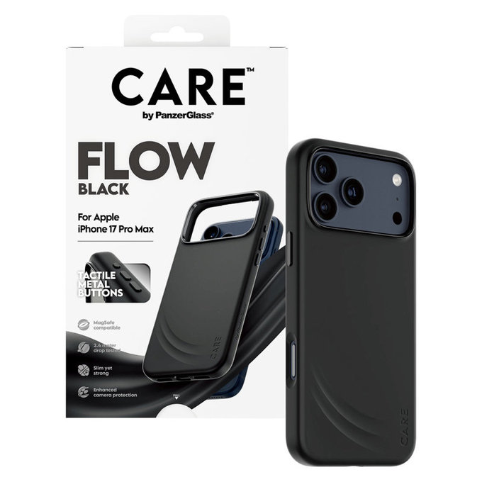 Maska FLOW s MagSafe za iPhone 17 Pro Max, crna, PanzerGlass