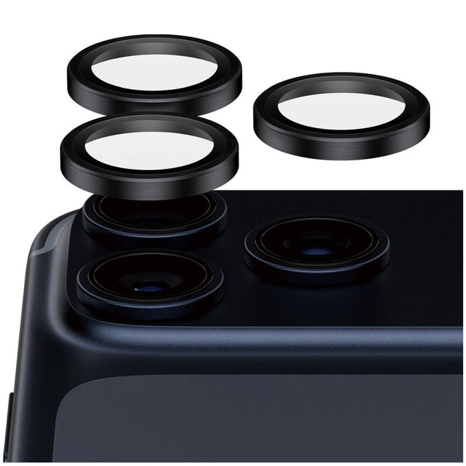 Zaštita objektiva Hoops Ceramic II za iPhone 17 Pro Max/17 Pro/16 Pro Max/16 Pro, crna, PanzerGlass