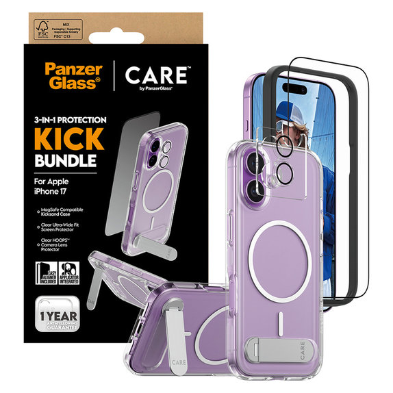 Bundle 3u1 Kick za iPhone 17, PanzerGlass
