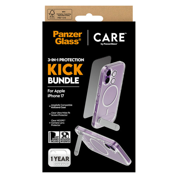 Bundle 3u1 Kick za iPhone 17, PanzerGlass