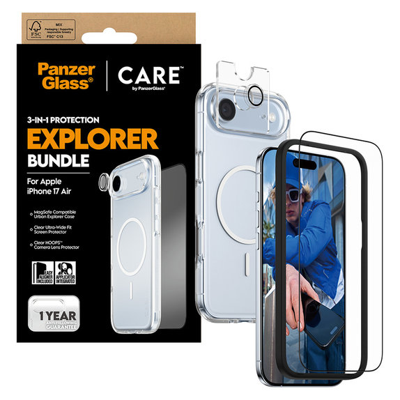 Bundle 3u1 Explorer za iPhone Air, PanzerGlass