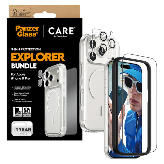 Bundle 3u1 Explorer za iPhone 17 Pro, PanzerGlass