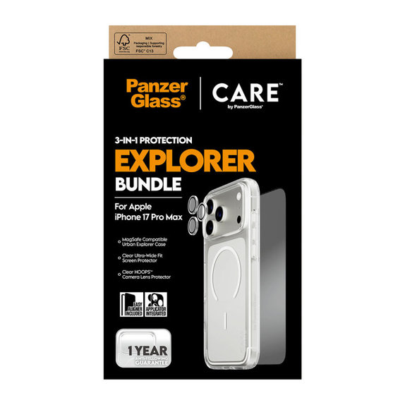 Bundle 3u1 Explorer za iPhone 17 Pro Max, PanzerGlass