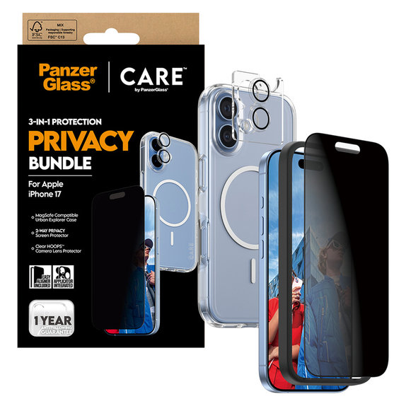 Bundle 3u1 Privacy za iPhone 17, PanzerGlass