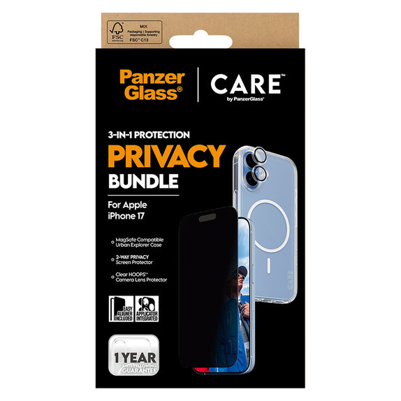 Bundle 3u1 Privacy za iPhone 17, PanzerGlass