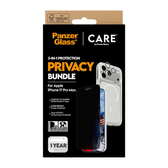 Bundle 3u1 Privacy za iPhone 17 Pro Max, PanzerGlass
