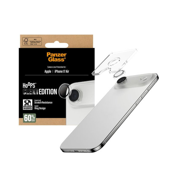 PanzerGlass - Zaštitni poklopac za objektiv kamere Hoops za iPhone 17 Air, prozirna