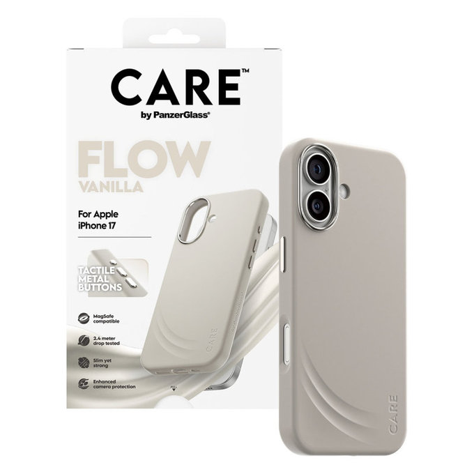 Maska FLOW s MagSafeom za iPhone 17, Vanilla, CARE