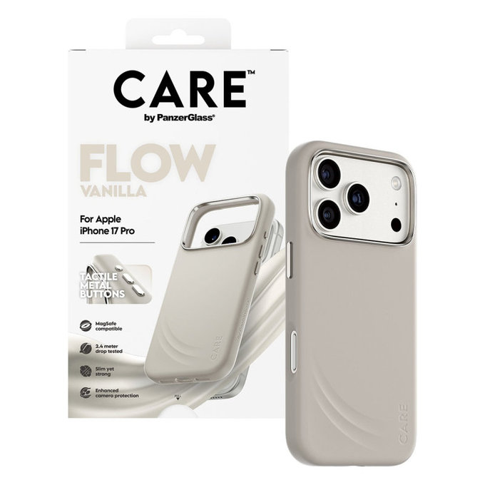 Maska FLOW s MagSafeom za iPhone 17 Pro, Vanilla, CARE