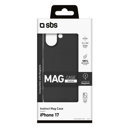 SBS - Instinct Mag futrola kompatibilna s MagSafe za iPhone 17, crna