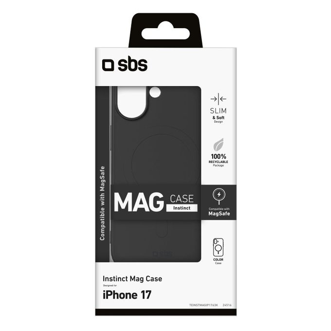 SBS - Instinct Mag futrola kompatibilna s MagSafe za iPhone 17, crna