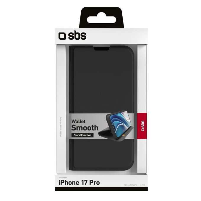 SBS - Book Wallet Smooth futrola za iPhone 17 Pro, crna