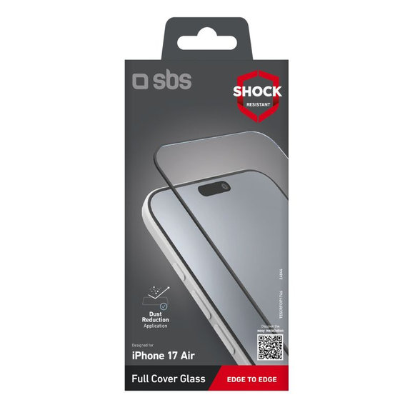SBS - Full Cover kaljeno staklo za iPhone Air, crna